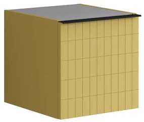 Struttura semi colonna da bagno Pixel 1 anta laccato opaco giallo sole L 40 x H 40 x P 45.5 cm