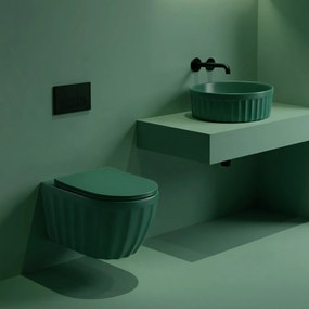 Set: WC sospeso + Lavabo da appoggio Rea Duo Matcha Matt