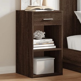 Comodini 2 Pz Rovere Marrone 35x34x65 Cm İn Legno Multistrato /