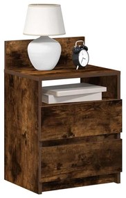 Comodini 2 Pz Con 2 Cassetti Rovere Fumo 40x33x60 Cm /