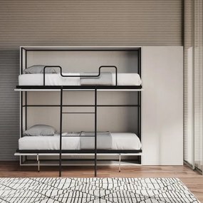 Letto a castello NABOR a scomparsa Bianco Frassino Composizione H