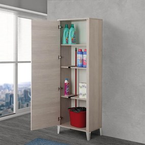 Colonna bagno porta scopa da 60 cm linea Way in rovere chiaro