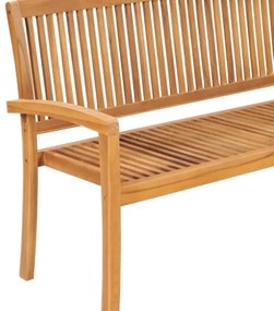 Panchina da Giardino Impilabile e Cuscino 159cm Teak Massello