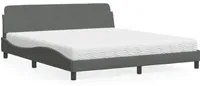 Letto con Materasso Grigio Scuro 180x200 cm Tessuto 3208445