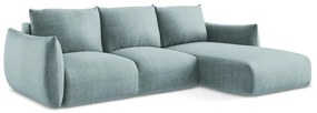 Divano angolare blu allungabile (con penisola a destra/con chaise lounge) Leila – Makamii