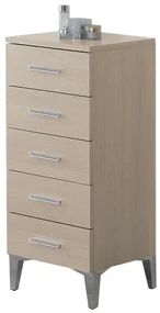 Base multiuso 35x34 cm larice con 5 cassetti scorrevoli H 83 cm Desya