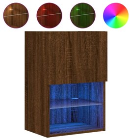Mobile tv con luci led rovere marrone 40,5x30x60 cm
