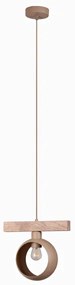 Duolla - Lampadario sospeso su cavo IRONLINE 1xE27/15W/230V pino rovere/beige