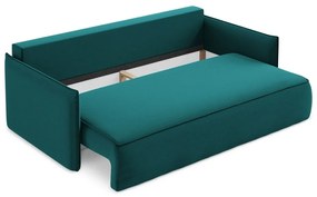 Divano turchese allungabile/con contenitore con rivestimento in velluto 225 cm Hula – Makamii