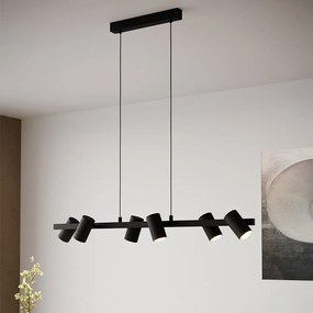 Lampadario Industrial Gatuela 1 6 Luci Acciaio Nero