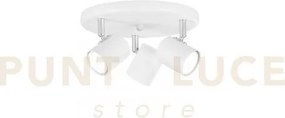 Spot zero bianco 3 luci attacco gu10 23,5x12cm in metallo orientabile