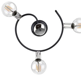 Plafoniera design Betty nero IP20, 3XE27