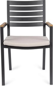 Sedia da esterno color antracite in metallo Henna – Bizzotto