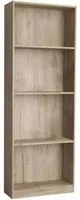 Libreria Line Olmo 60x24x170 h cm in Truciolare bilaminato Rovere grigio