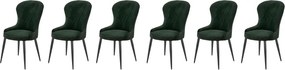 Set di 6 sedie K366 in velluto verde