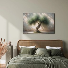 Quadro su tela – Ulivo in cortile di pietra