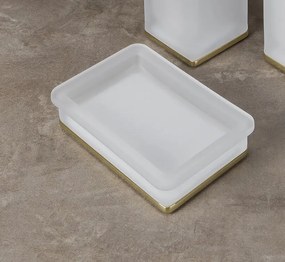 Colombo lulu b6240 porta sapone da appoggio in vetro acidato naturale oro