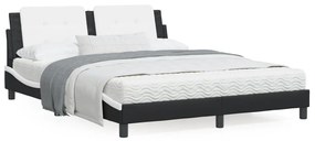 Giroletto Con Testiera Nero E Bianco 160x200 Cm İn Similpelle /