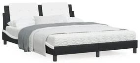 Giroletto Con Testiera Nero E Bianco 160x200 Cm İn Similpelle /