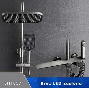 Sistema doccia esterno SH1857 termostatico con sensore, bocca girevole a 360° e più finiture — No