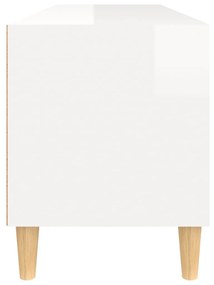 Mobile Porta TV Bianco Lucido 100x34,5x44,5cm Legno Multistrato