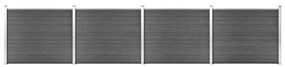 Set Pannelli Di Recinzione İn Wpc 699x146 Cm Nero /