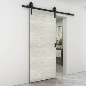 Porta scorrevole reversibile Beton in mdf nero, L 93 x H 212 cm, con binario Rodeo