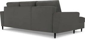 Divano angolare grigio scuro allungabile e con contenitore (con penisola a sinistra/con chaise lounge) con rivestimento in velluto a coste Kyoto – Cosmopolitan Design