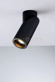 Plafoniera genesis attacco gu10 nera 6x15,5cm orientabile 330° lamp...