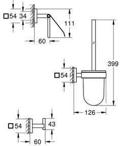 GROHE 41123000 - Set di accessori per WC 3 in 1, cromo lucido