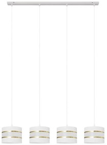 Lampadario a sospensione con filo HELEN 4xE27/15W/230V bianco/oro