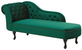 Chaise longue sinistra in velluto verde NIMES Beliani