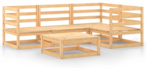 Set divani da giardino 5 pz in legno massello di pino