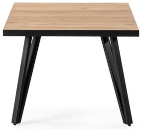 Tavolino nero/naturale con piano in rovere 60x60 cm Sindi - Marckeric