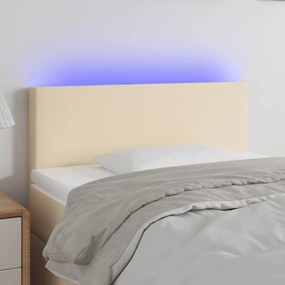 Testiera A Led Crema 100x5x78/88 Cm İn Tessuto /