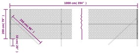 Recinzione a Rete Argento 2x10 m