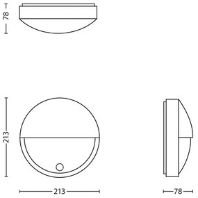 Philips 16456/93/16 - Lampada LED da esterno con sensore CAPRICORN LED/6W IP44