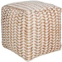 Pouf Vapi, Beige, Tessuto, 40x40x40 cm, EPIKASA