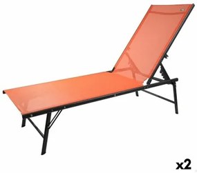 Lettino reclinabile Aktive Arancio 180 x 35 x 49 cm (2 Unità)