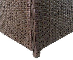 Baule da giardino marrone 120x50x60 cm in polyrattan