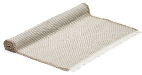 Kave Home - Runner da tavola Vilat beige con frange 46 x 140 cm
