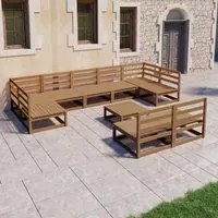 Set Divani da Giardino 10 pz in Legno Massello di Pino 3076167