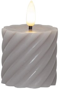 Set di 2 candele LED in cera grigia, altezza 7,5 cm Flamme Swirl - Star Trading