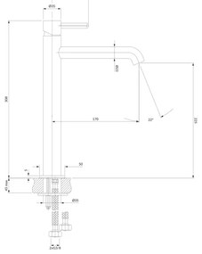OMNIRES Y1212CR - Rubinetto del lavandino Y 30,8 cm cromo lucido
