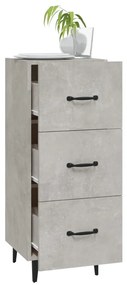 Credenza grigio cemento 34,5x34x90 cm in legno multistrato