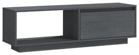 Mobile porta tv grigio 110x30x33,5 cm in legno massello di pino
