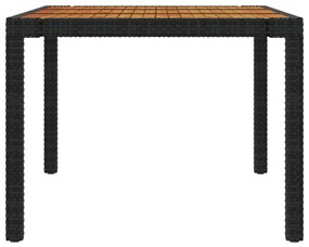 Set da Pranzo da Giardino 7 pz con Cuscini in Polyrattan Nero