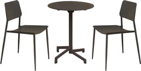 OPERA - set tavolo in metallo cm Ø 60 x 74 h con 2 sedie Viper