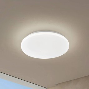 Lindby Plafoniera da esterno a LED Kirkola, 3000 K, Ø 34 cm, bianco