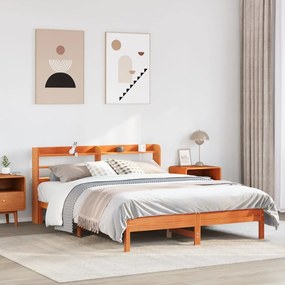 Letto senza Materasso Marrone Cera 150x200 cm in Legno di Pino 3306887